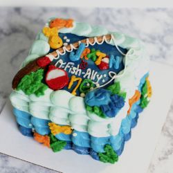 Fishing Cake Smash - bright whole cake24